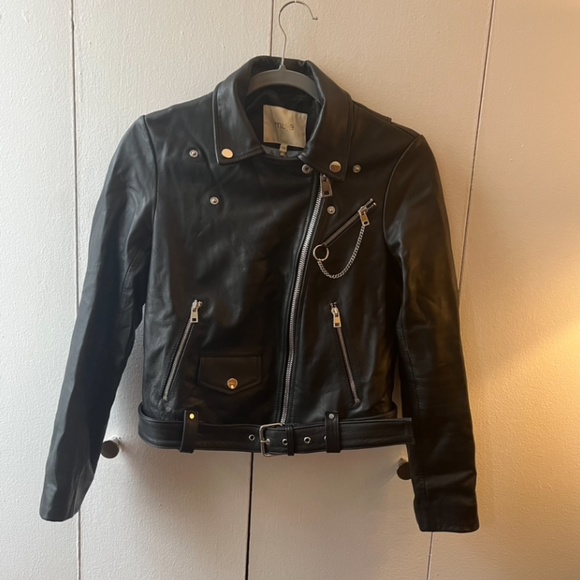 Maje Leather Biker Jacket - Picture 2 of 11